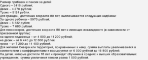 Надбавка за несовершеннолетних детей пенсионеру мвд