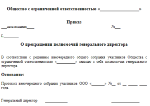 Прикза об увольнении директора рк