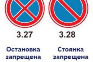 В чем разница между стоянка запрещена и остановка запрещена
