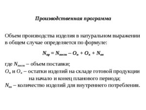Объем выпуска формула
