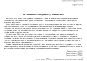 Как правильно написать жалобу на директора предприятия