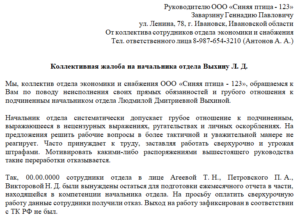 Как правильно написать жалобу на директора предприятия