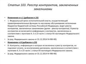 Статья 103 44 фз с последними изменениями